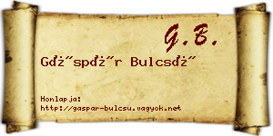 Gáspár Bulcsú névjegykártya
